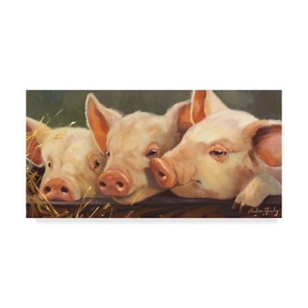 Carolyne Hawley 'Pig Heaven' Canvas Art,16x32